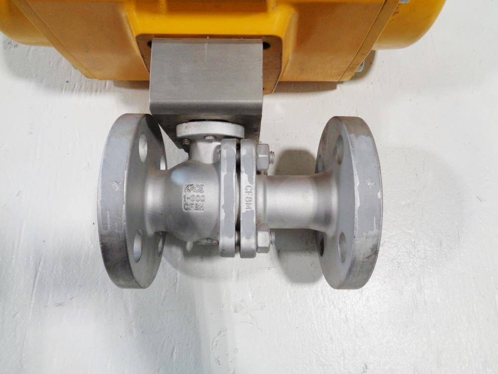 KACE 1" 300# CF8M 2-Piece Ball Valve FIR300-33RG-L w/ Emerson Field Q Actuator